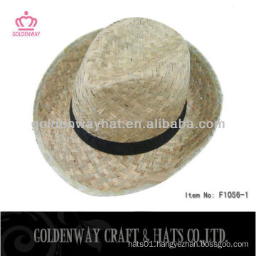 kwai grass mens fedora hats natural straw cheap factory wholesale